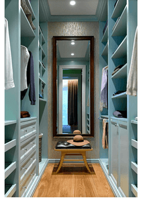 Параллельная гардеробная комната с большим зеркалом Южно-Сахалинск